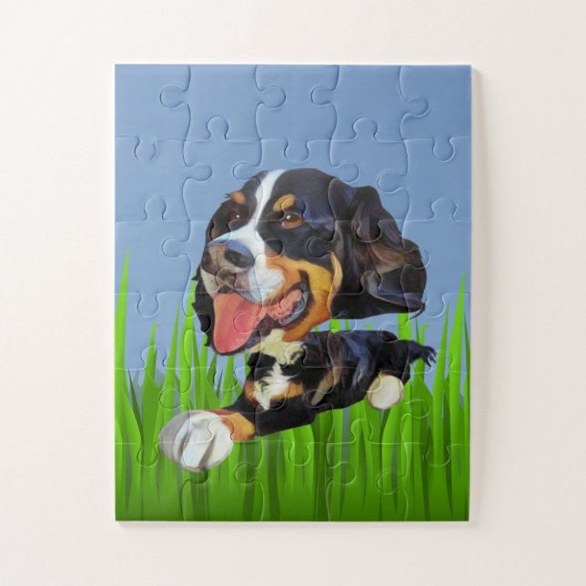 Caricature Bernese Mountain Dog Puzzle pour enfant (Vertical)