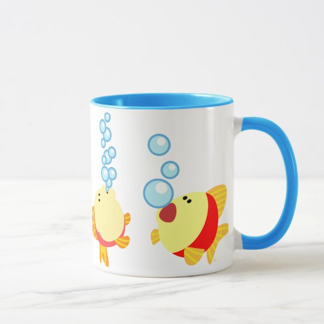 Caricature bouillonnante mignon Poisson Mug (Droite)