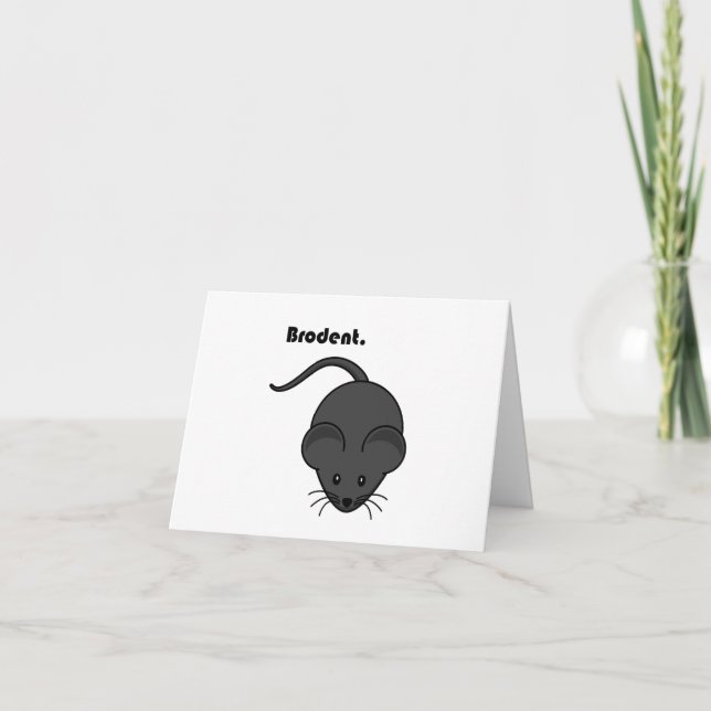 Caricature Brodent Bro, Rat gris drôle ou Pun sour (Devant)