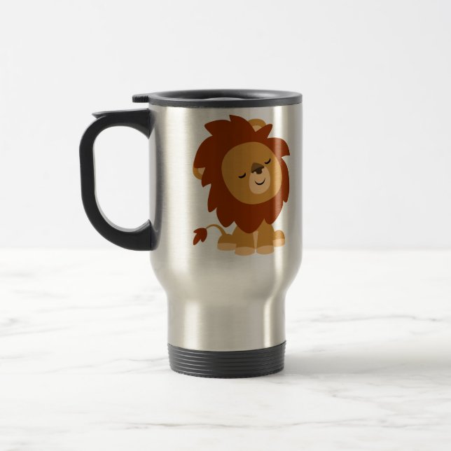 Caricature calme mignon Lion Commuter Mug (Gauche)