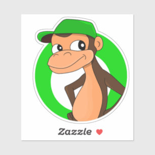 Caricature Chimp Sticker en vinyle taillé sur mesu
