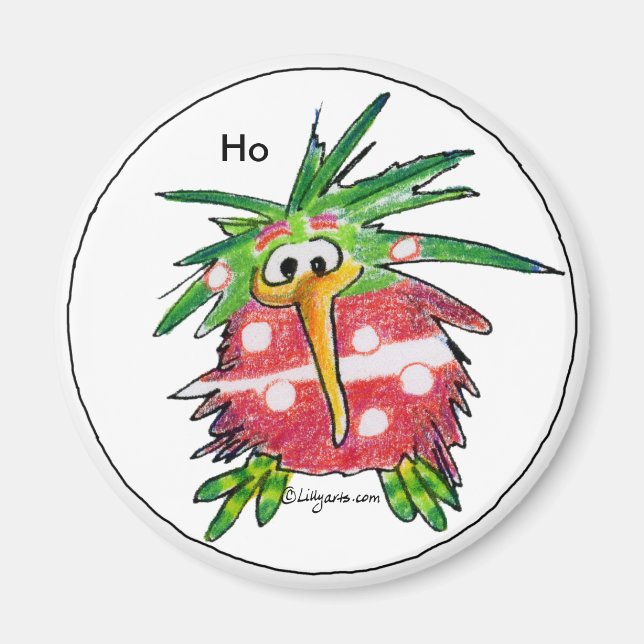 Caricature Christmas Kiwi Magnet (Devant)