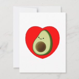 Caricature Cute Avocado Dans Carte Postale Coeur R