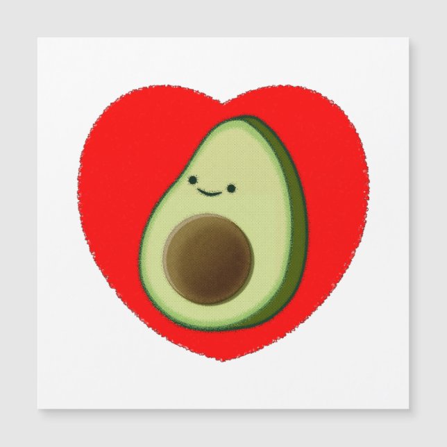 Caricature Cute Avocado Dans Carte Postale Coeur R (Devant)
