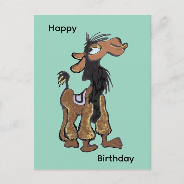 Caricature Cute Llama Bonne Carte Postale Annivers (Devant)