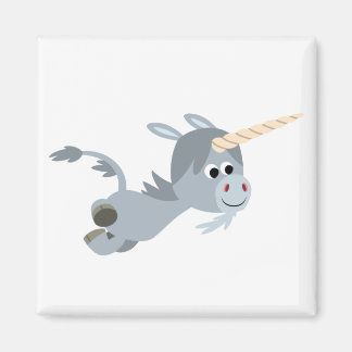 Caricature Cute Unicorn Dans Un Magnet De Dépêche