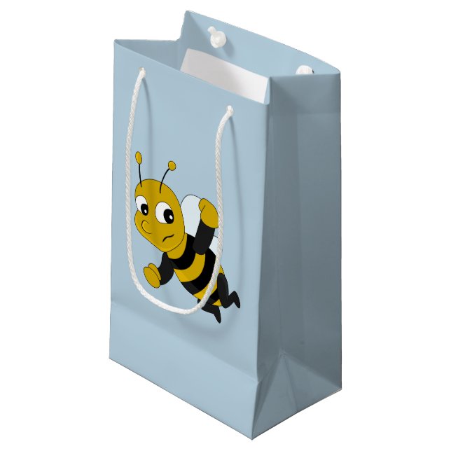 Caricature d'abeille petit sac cadeau (Devant Angle)