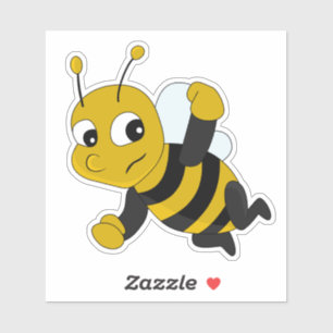 Caricature d'abeille Sticker en vinyle taillé sur