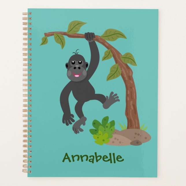 Caricature de bébé gorille joyeux (Devant)