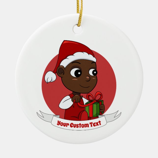 Caricature de bébé Noël en céramique ornement (Devant)