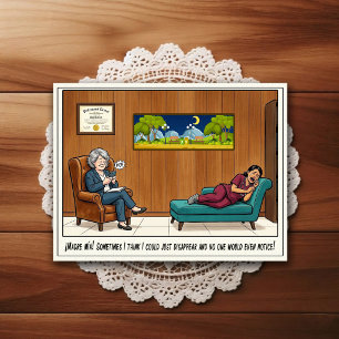 Caricature de carte postale humoristique de cabine
