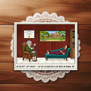 Caricature de carte postale humoristique du cabine