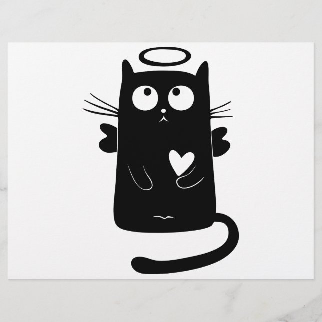 Caricature de chat noir angélique (Devant)