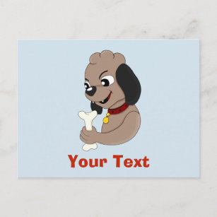 Caricature de chien chiot mignonne carte postale
