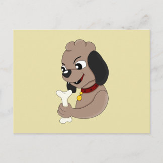Caricature de chien chiot mignonne carte postale