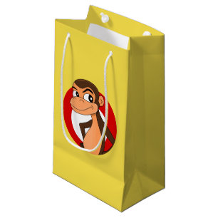 Caricature de chimpanzé petit sac cadeau