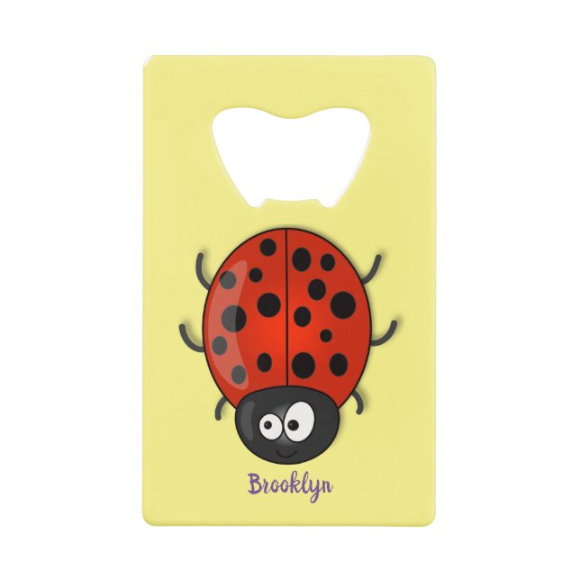 Caricature de coccinelle rouge joyeux (Devant)