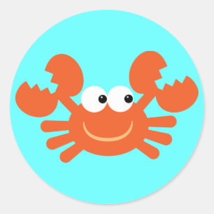Caricature de crabe bleu autocollants pour enfants
