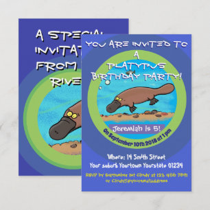Caricature de Cute platypus 5 ans invitation anniv
