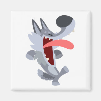 Caricature de danse mignonne Magnet Wolf