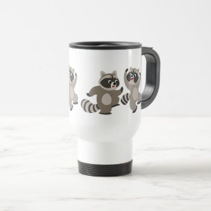 Caricature de danse mignonne Raccoons Commuter Mug