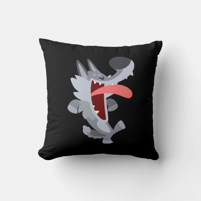 Caricature de danse mignonne Wolf Coussin (Recto)