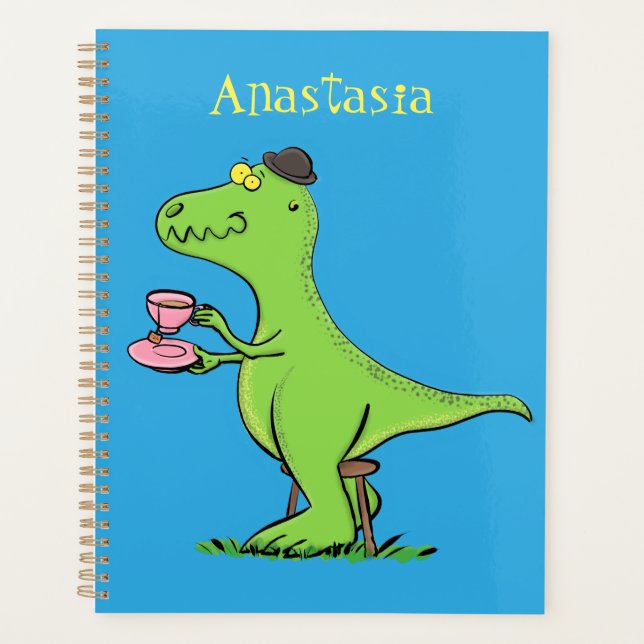 Caricature de dinosaure vert t rex (Devant)