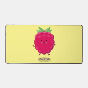Caricature de framboise très heureuse