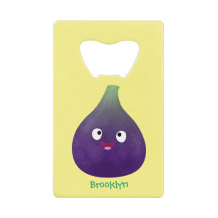Caricature de fruits mauve joyeux aux figues