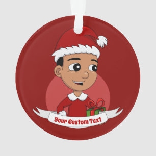 Caricature de garçon de Noël hispanique