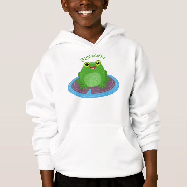 Caricature de grenouille verte mignonne (Devant)