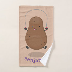 Caricature de la corde de saut de pomme de terre t