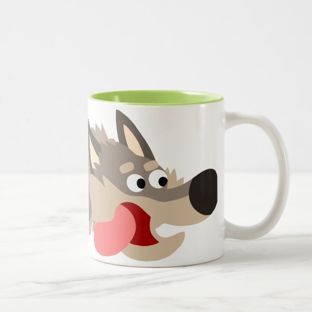 Caricature de la flotte mignonne Loup Mug (Droit)