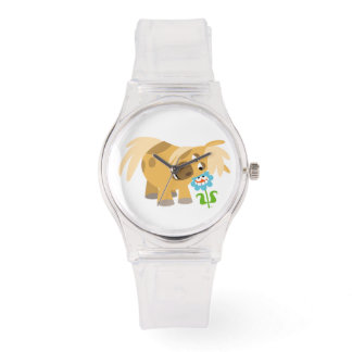 Caricature de l'appel d'offres et montre à fleurs