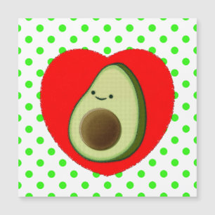 Caricature De L'Avocado Mignonne Dans Le Coeur Rou