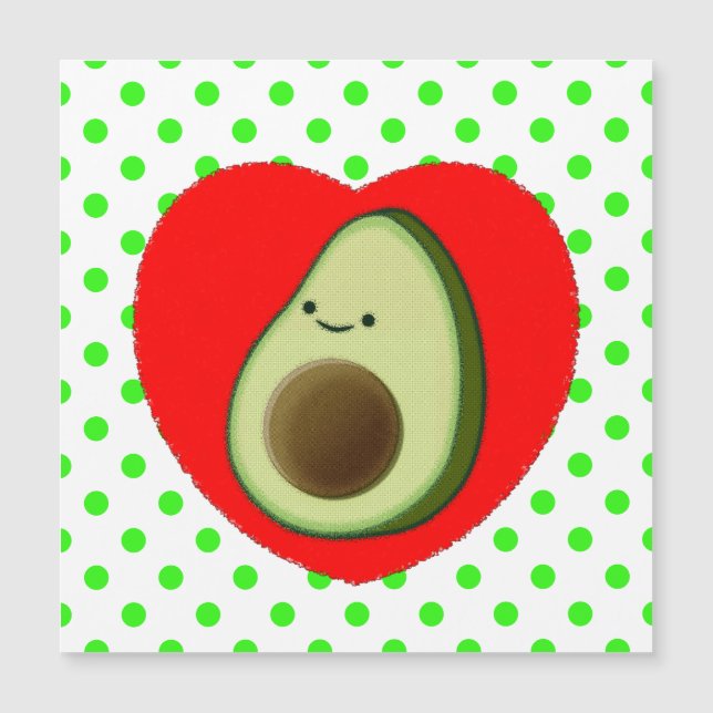 Caricature De L'Avocado Mignonne Dans Le Coeur Rou (Devant)