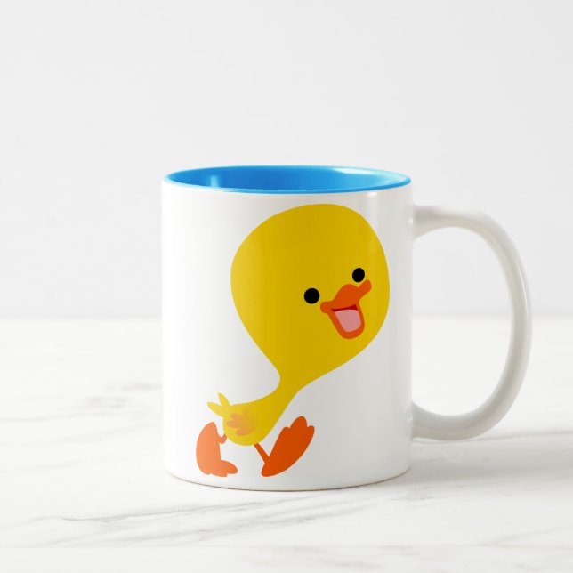 Caricature de marche mignon canard Mug (Droit)
