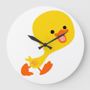 Caricature de marche mignonne Duckling Horloge mur