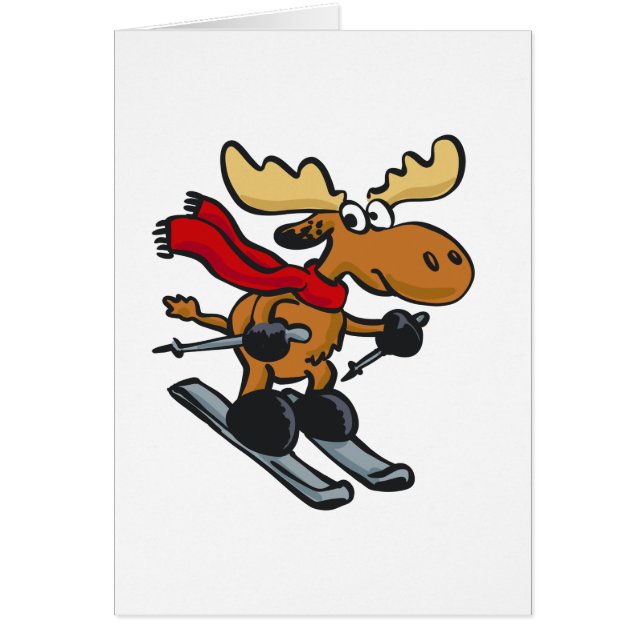 Caricature de Moose Skier | choisir la couleur arr (Devant)
