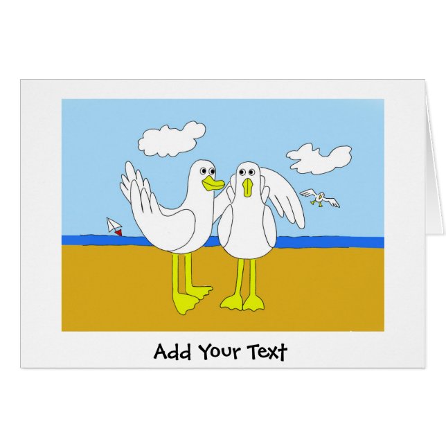 Caricature de mouettes amoureuses (Devant horizontal)