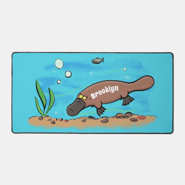 Caricature de natation de Cute platypus (Recto)