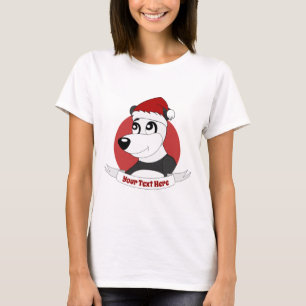 Caricature de Noël avec joli T-shirt ours en panda