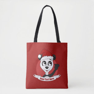 Caricature de Noël avec sac fourre-tout d'ours en