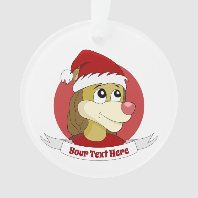 Caricature de Noël avec un joli ornement de lion (devant)