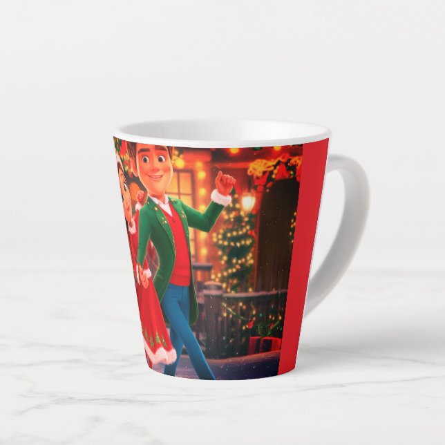Caricature de Noël Danser Princesse Latte Mug (Angle droit)