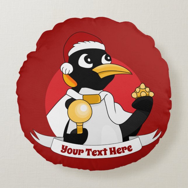 Caricature de Noël de l'empereur pingouin Coussin  (Devant)