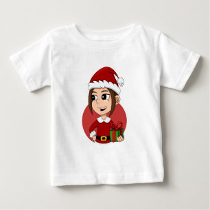 Caricature de Noël fille bébé T-shirt