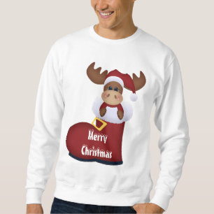 Caricature de Noël Moose Holiday sweatshirt