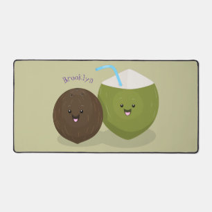 Caricature de noix de coco kawaii joyeux