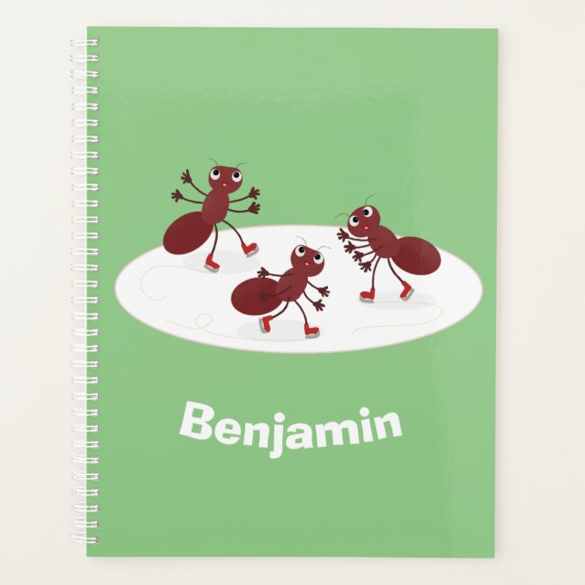 Caricature de patinage sur glace de Happy red four (Devant)